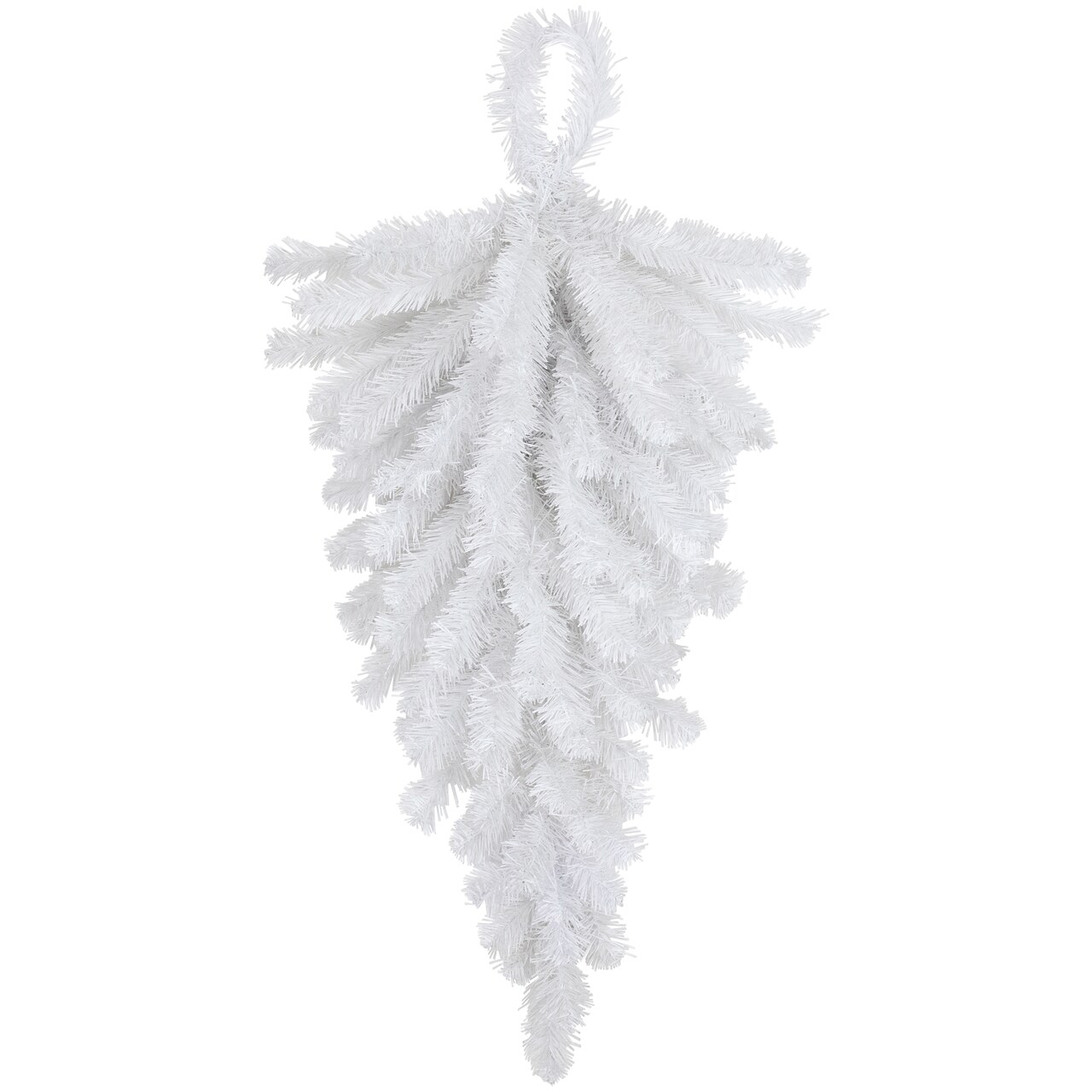 Northlight 30" Snow White Pine Artificial Teardrop Christmas Swag, Unlit